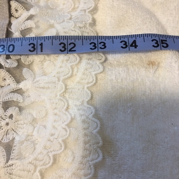 New Directions sz S open front cardigan lace trimmed hem & long sleeves. - Picture 6 of 6